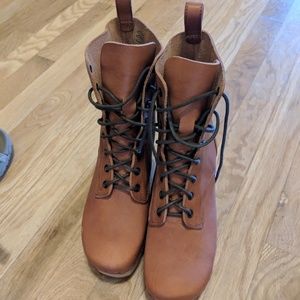 Swedish Hasbeens & lace up heeled leather booties